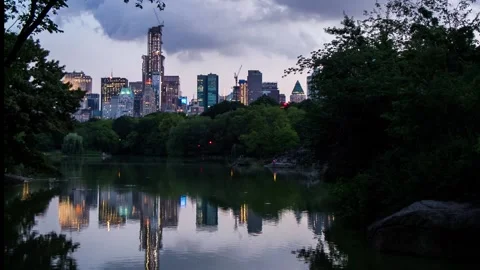 Central Park Timelapse of the sunset over the Skyline 스톡 동영상 157580625