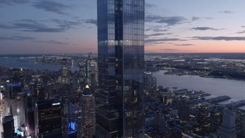Central Park Tower, Billionaire's Row, NYC, Aerial, Drone, Sunset May 13th 2021. Vídeos de archivo 286133907