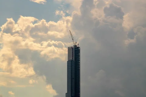 Central Park Tower Clouds (4 of 4) Stock Footage 138129425