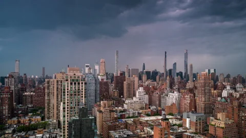 Central Park Tower Lightning Strike Stock Footage 154825107