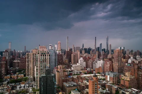 Central Park Tower Lightning Strike Stock Footage 154825140