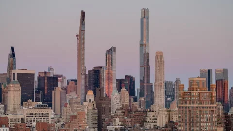 Central Park Tower Star Trails Crop (2 of 2) Stock Footage 154561293