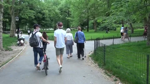 Central park walkway Stock Footage 131763515