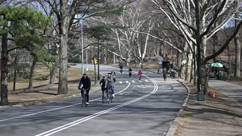 Central Park West Side Drive Stock Footage 195692208