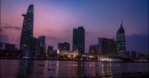 The central part of Ho Chi Minh City in Vietnam. Stock Footage 120242874