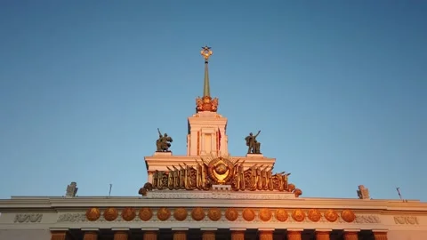 Central Pavilion at VDNKH in Moscow Video stock 156077832