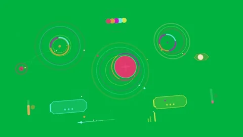Central pink hub appearing, growing rings, linking nodes, showing network flow Stock Footage 333972182