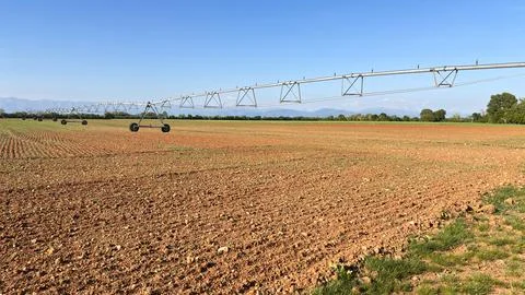 Central pivot irrigation system Stock Photos