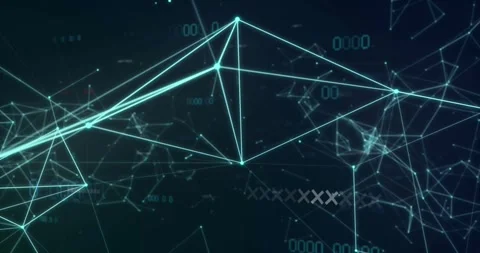 Central pivot node pulsing, teal network forming, brightening and stretching, 스톡 동영상 327803408