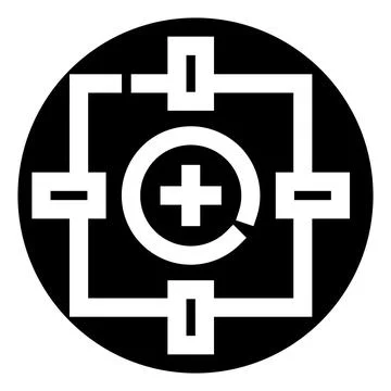 Central plus sign connected in geometric network Illustrazione stock