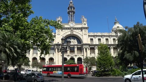 Central Post Office Building in Valencia 2 Stock Footage 79699793