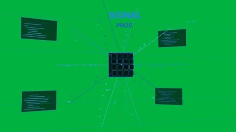 Central proc node activating with wire grid emerging, routing data and emitting Video stock 329531696