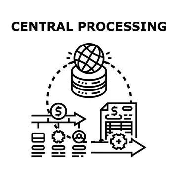 Central processing of financial data system automation 스톡 일러스트