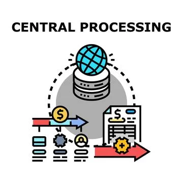 Central processing of financial data system automation 库存插图