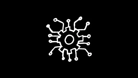 Central Processing Node Icon Video stock 345595257