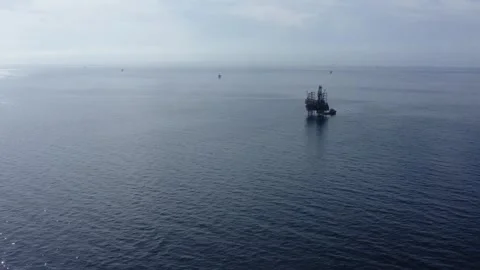 Central processing platform (cpp) in the middle of the ocean Stock Footage 242126954