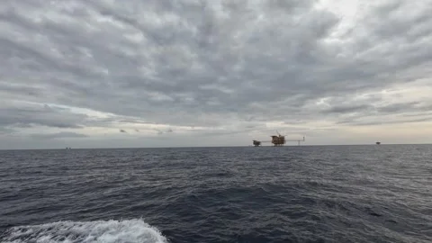 Central processing platform (cpp) in the middle of the ocean Stock Footage 278269476