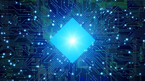 Central processing unit and electronic circuit. Stock Footage 113516877