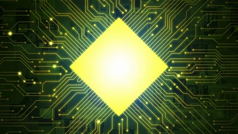 Central processing unit and electronic circuit. Stock Footage 113517051