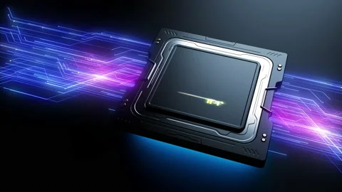 Central processing unit with the appearance effect on the lid . animation in  Stock Footage 223242767