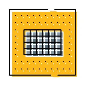Central processing unit block icon concept Illustrazione stock
