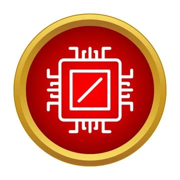 Central processing unit chip icon illustrating technology concept 库存插图