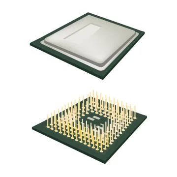 Central Processing Unit Chips on white Background Stockillustratie