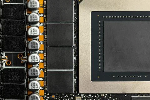 Central processing unit closeup computer part closeup 스톡 사진