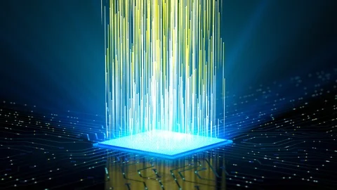 Central Processing Unit (CPU) with Circuit Board Technology Concept Loop Stock Footage 106477444