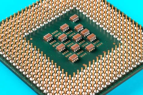 Central processing unit (CPU) closeup Stock Photos