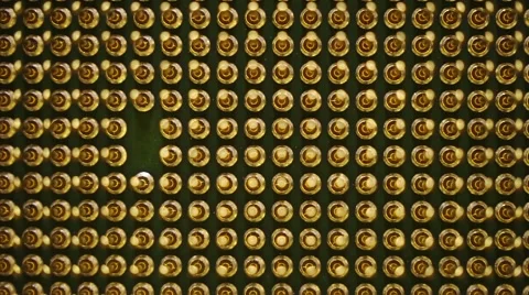 Central processing unit (CPU) of computer macro dolly shot, view from above Stock Footage 56263035