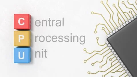 Central Processing Unit, CPU Concept Illustration Illustrazione stock
