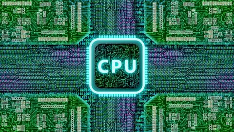 Central processing unit CPU concept with circuit board Stockillustratie