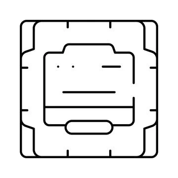 Central processing unit cpu hardware microchip outline icon Stock Illustration