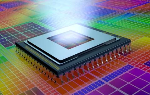 Central processing unit, cpu Stock Illustration