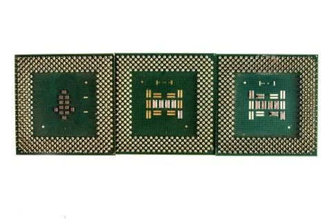 Central Processing Unit CPU isolated on white background Stock Photos