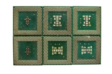 Central Processing Unit CPU isolated on white background Stock Photos