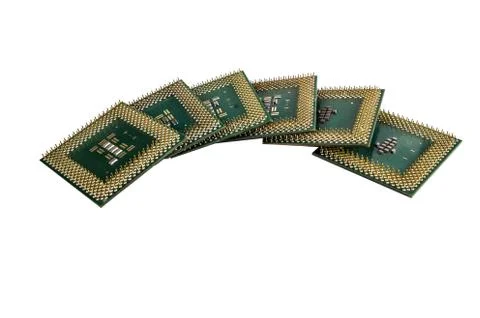 Central Processing Unit CPU isolated on white background Stock Photos