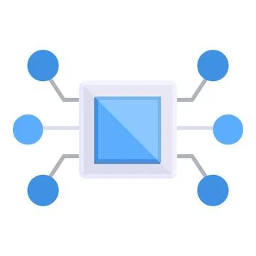 Central processing unit cpu microchip managing data flow イラスト素材