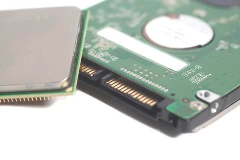 Central processing unit CPU microchip end Computer Hard Disk Drive HDD 스톡 사진
