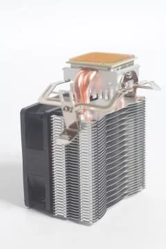 Central processing unit CPU microchip on Computer fan processor cooler 写真素材