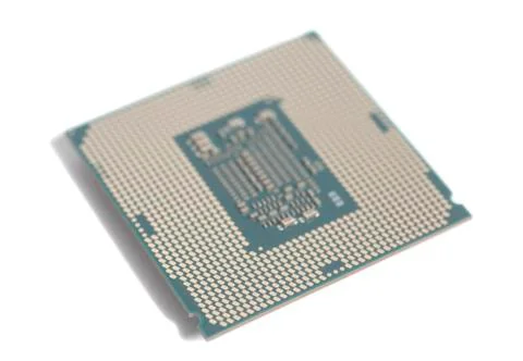 Central processing unit CPU microchip isolated on white 스톡 사진