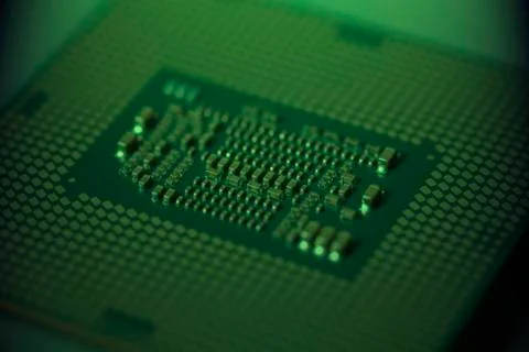 Central processing unit CPU processor microchip on gray Foto stock
