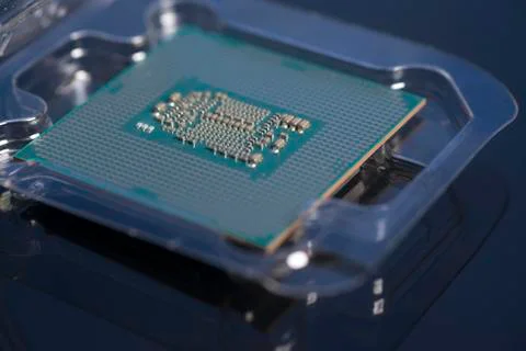 Central processing unit CPU processor microchip in the packaging box 写真素材
