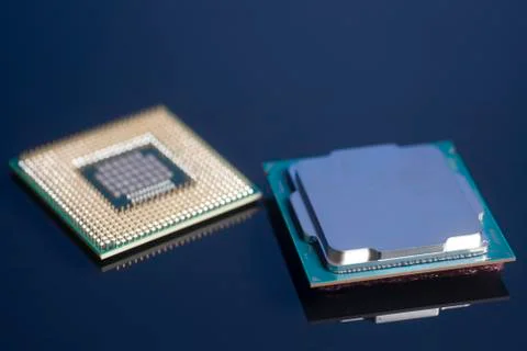 Central processing unit CPU processors microchip Stock Photos