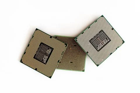 Central processing unit, cpu three on white isolated background 스톡 사진