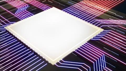 Central processing unit data transfer,working processing technology,compute.. Stockillustratie