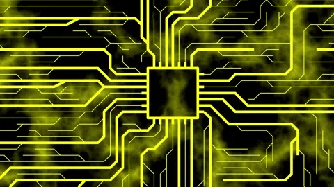 Central Processing Unit flowing data and locking secure animation Stock Footage 304471695