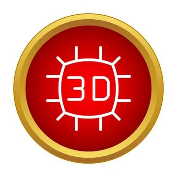 Central processing unit icon representing 3d technology 库存插图