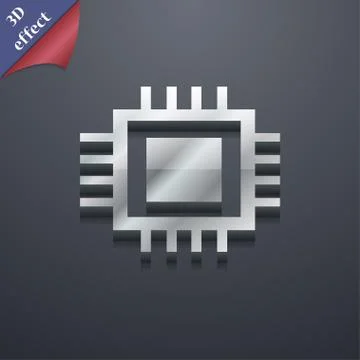 Central Processing Unit icon symbol. 3D style. Trendy, modern design with spa イラスト素材